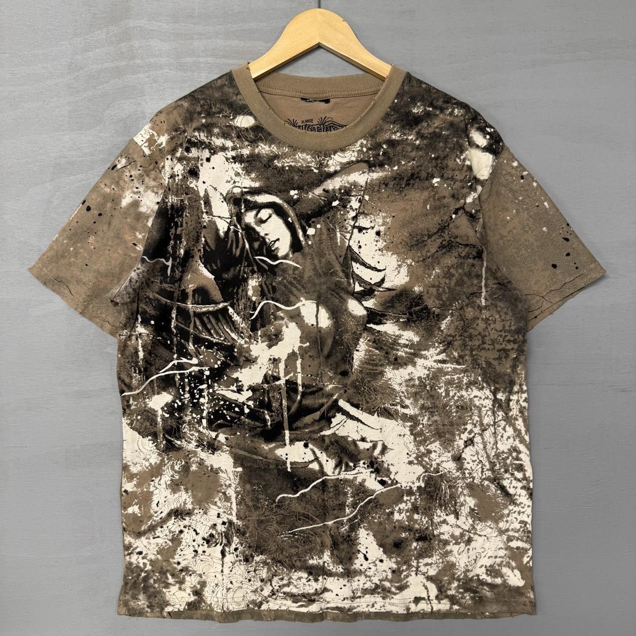Affliction Y2K Rare Affliction Crazy Brown Splatter Shirt XL Size US XL / EU 56 / 4 - 1 Thumbnail