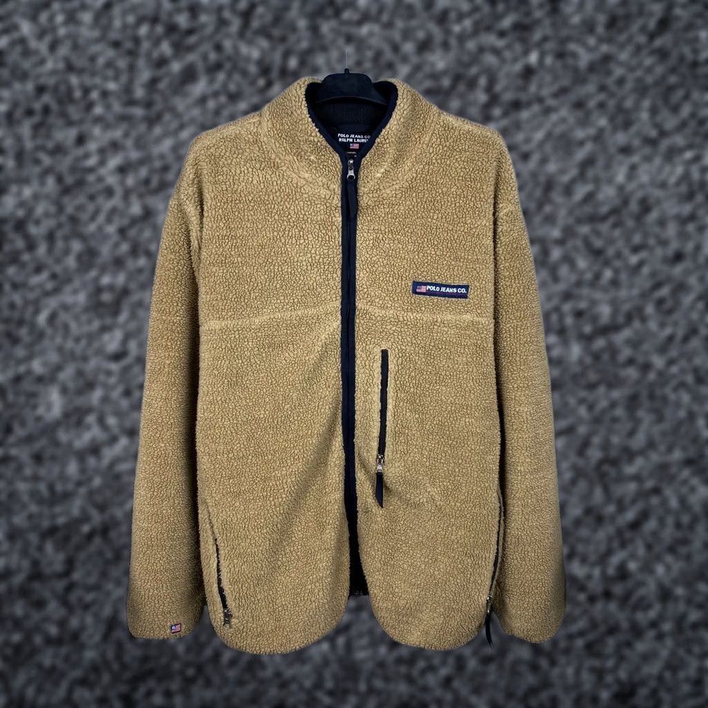 Polo Ralph Lauren Polo Ralph Lauren Jeans Company Deep Pile Sherpa Teddy Fleece Jacket Mens XL Beige Beiged? Size US XL / EU 56 / 4 - 1 Thumbnail