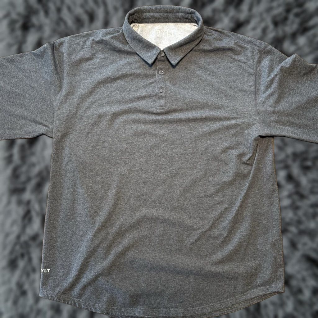 Vintage BYLT Lux Long Sleeve Performance Polo Shirt MEN 2XL Gray Cotton Stretch Polo Mens Golf All Seasons Breathable Classic Modern Designer Sports Size US XXL / EU 58 / 5 - 1 Thumbnail