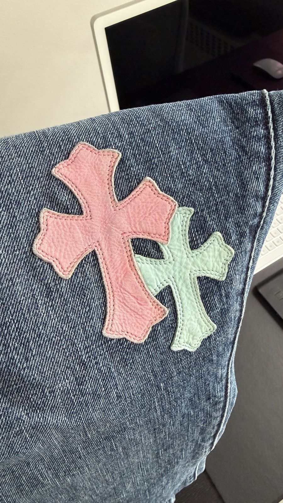 Chrome Hearts CHROME HEARTS COTTON CANDY CROSS PATCH DENIM JEANS 1/1 Size US 40 / EU 56 - 18 Thumbnail