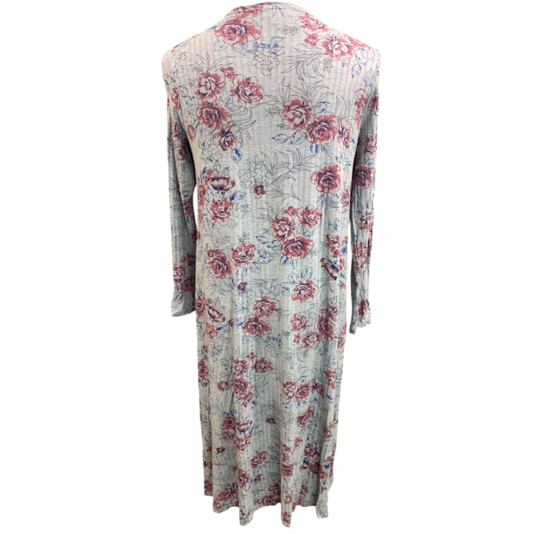 Vintage VINTAGE LuLaRoe Sarah Duster Long Cardigan Gray Floral Pockets Womens Small Cardigan Womens Gray Floral Pockets 90s? Size S / US 4 / IT 40 - 5 Thumbnail