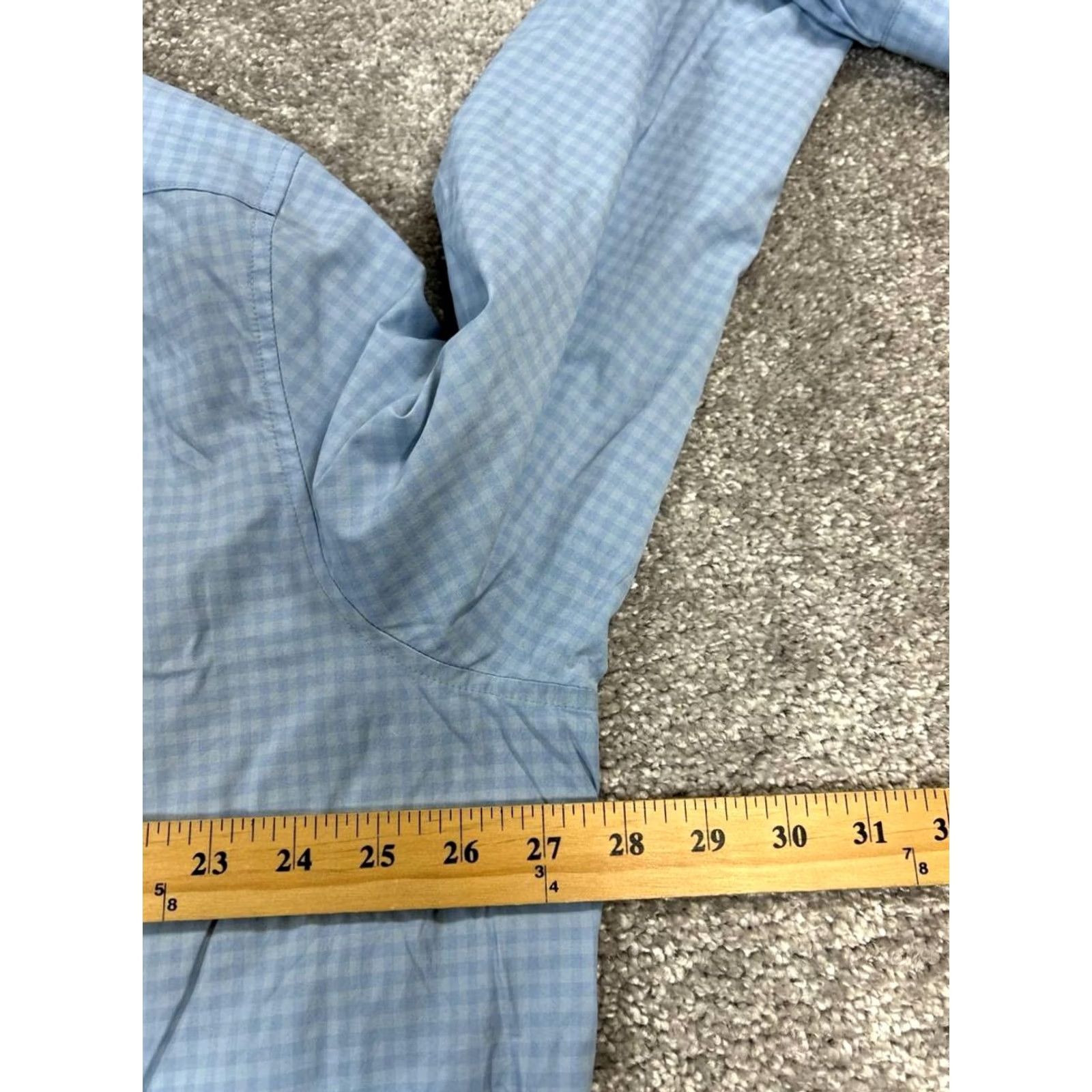 Vineyard Vines Vineyard Vines Button-Up Shirt Mens 2XL Blue Check Nylon Regular Collared Long Sleeve Shirt Mens Blue Check Up 2XL Size US XXL / EU 58 / 5 - 7 Thumbnail