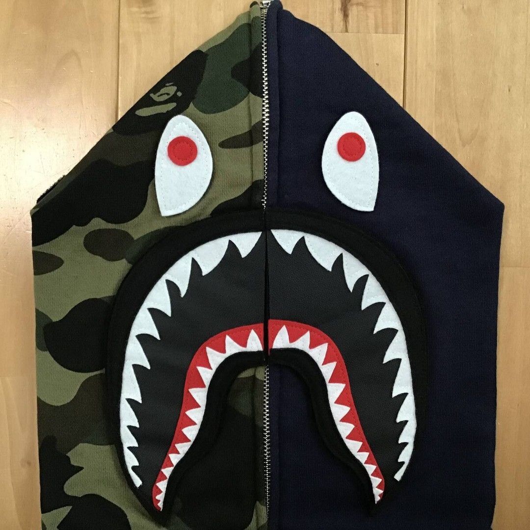 Bape BAPE DETACHABLE Shark full zip hoodie navy x 1st camo green Size US XL / EU 56 / 4 - 4 Thumbnail