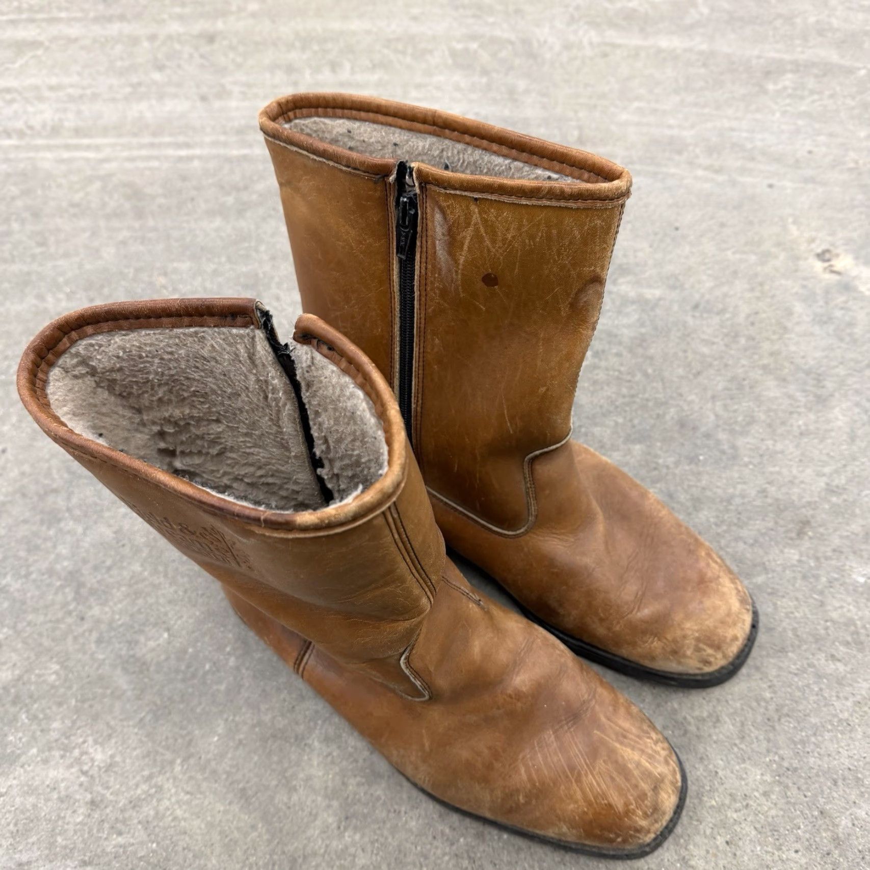 Vintage VINTAGE Field And Stream Boots Mens 8.5 D Insulated Leather USA Made Work Zip Brown Mens Boots Size US 9 / EU 42 - 3 Thumbnail