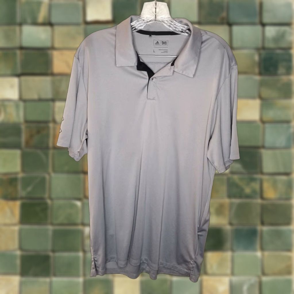Adidas VINTAGE Adidas Polo Shirt Mens Short Sleeve Gray Large ES Solar 80s Men Size US L / EU 52-54 / 3 - 1 Thumbnail