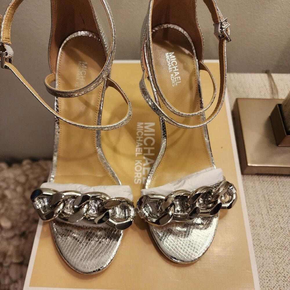 Michael Kors Michael Michael Kors Scarlett Sandal Silver Size US 8.5 / IT 38.5 - 3 Thumbnail