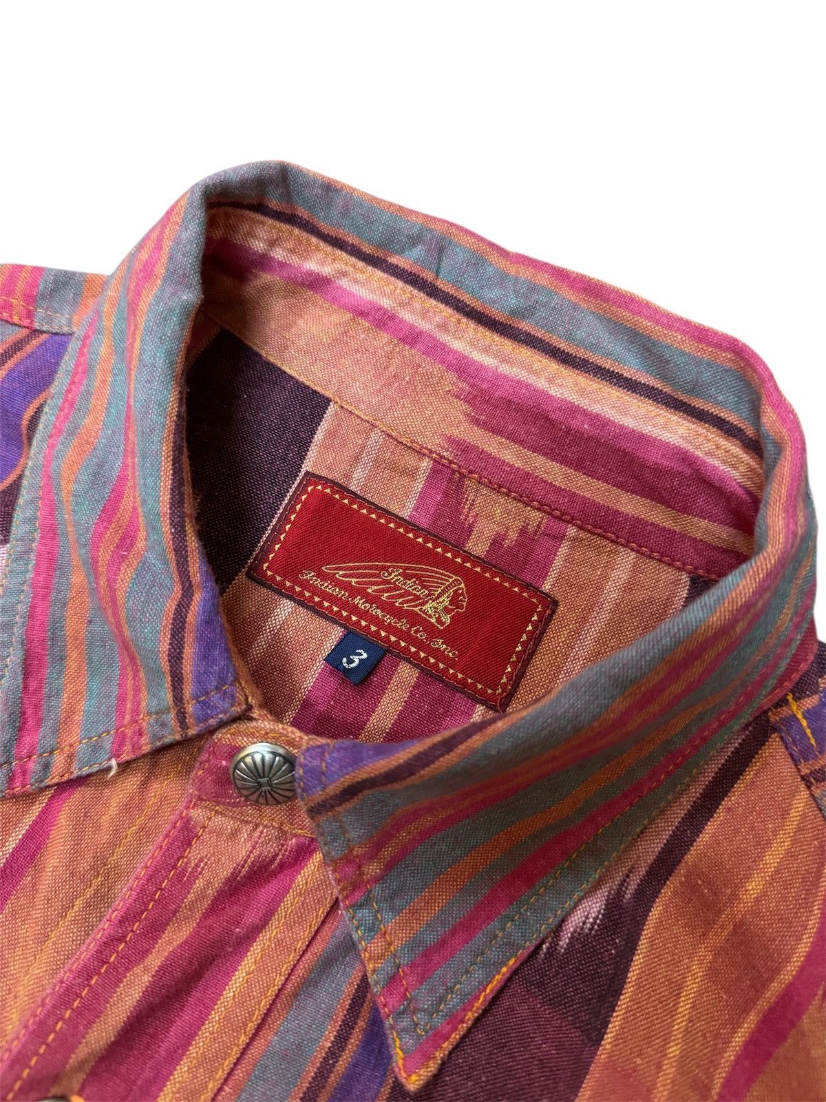 Indian Motorcycle × Japanese Brand × Vintage Vintage Indian Motorcycle Navajo Pattern Party Shirt Size US L / EU 52-54 / 3 - 5 Thumbnail
