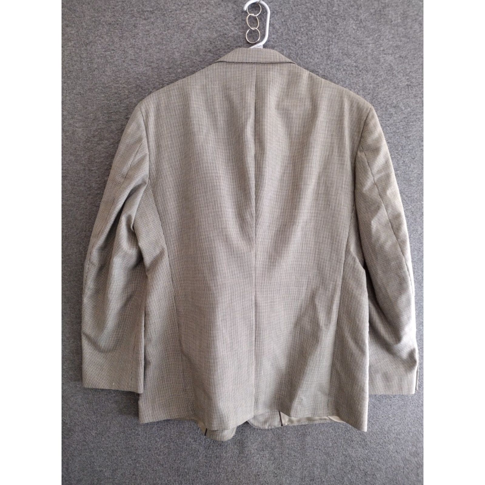 Vintage VINTAGE Blazer Mens 3 Button Suit Jacket Sport Coat 42 Chest 42 Solid Wool Blended Fabric Light Gray Notch Lapel Regular Fit Single-Breasted 90s Mens Size 42R - 2 Thumbnail