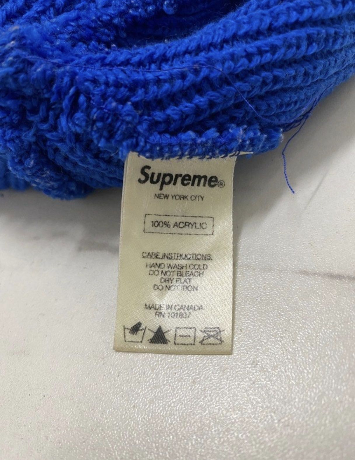 Supreme Supreme FW23 Loose Gauge Beanie Dark BLUE Size ONE SIZE - 2 Thumbnail