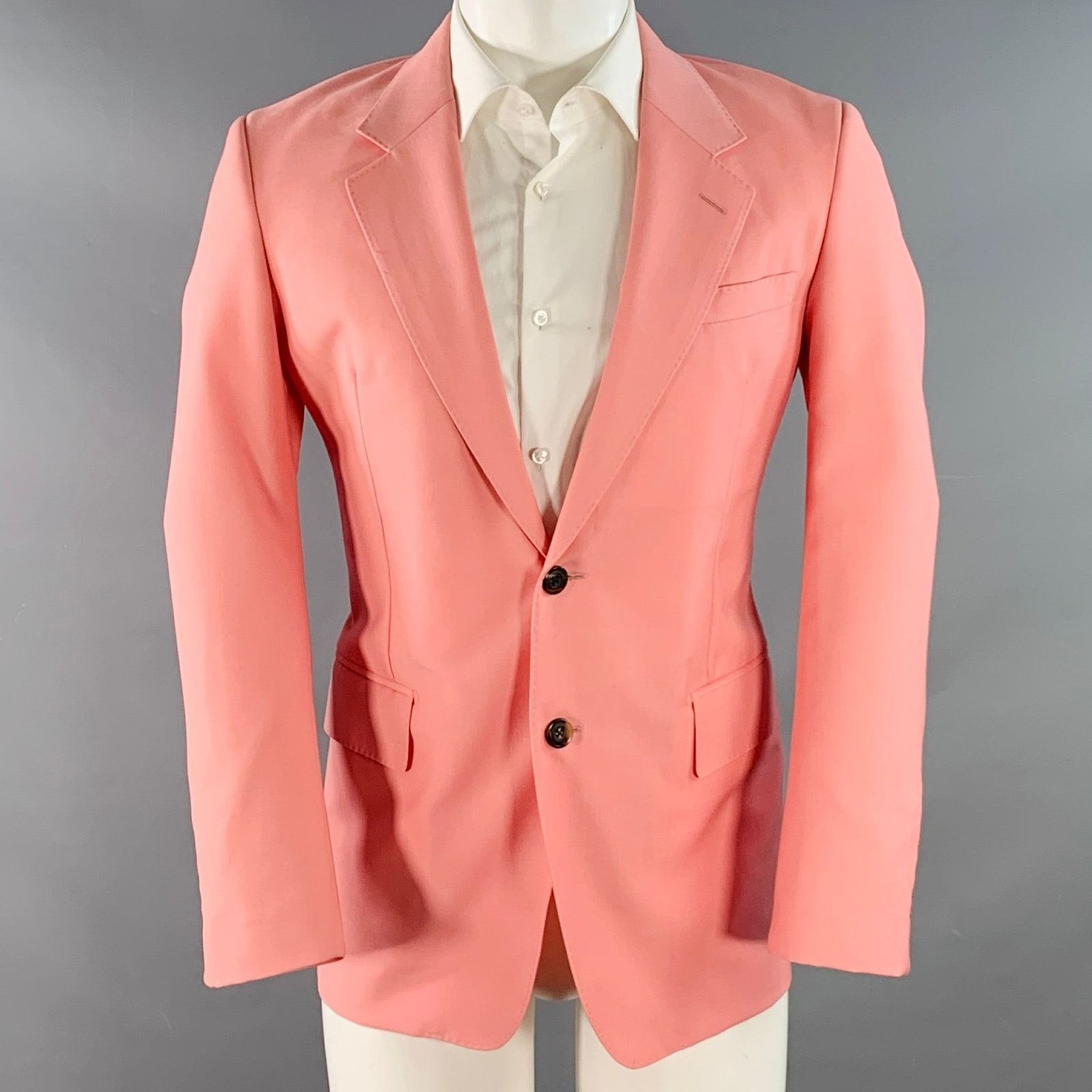 Alexander McQueen Size 40 Pink Wool Mohair Slim Fit Single Breasted Sport Coat Size 40R - 1 Thumbnail