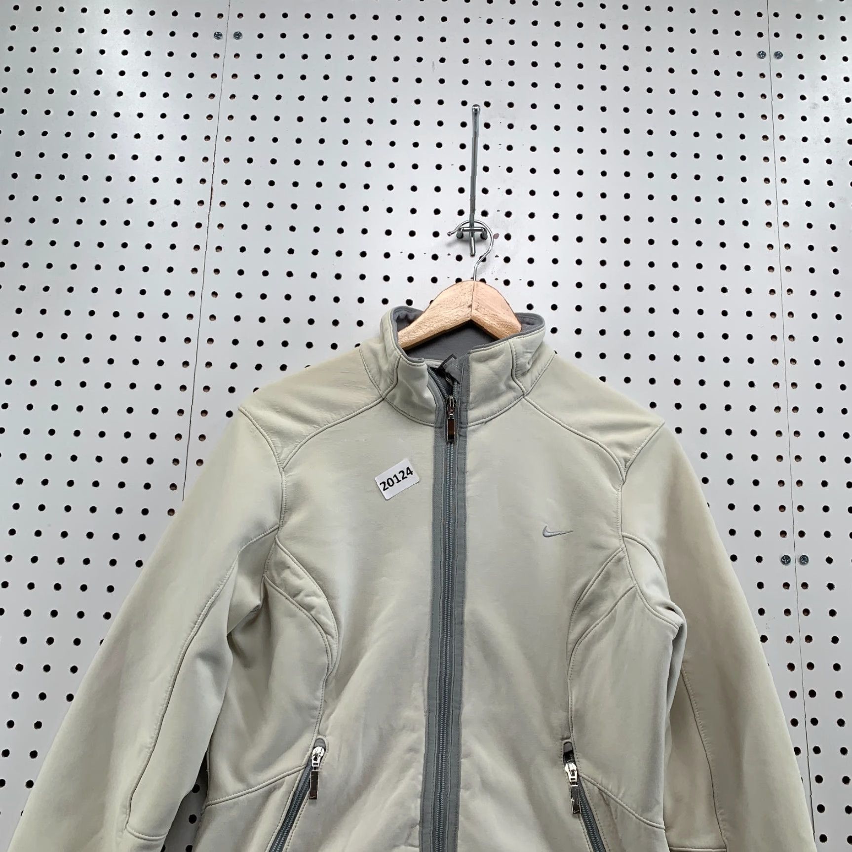 Nike VINTAGE Nike Fleece Full Zip Jacket Womens Medium Pockets Size M Ivory Jersey Size M / US 6-8 / IT 42-44 - 6 Thumbnail