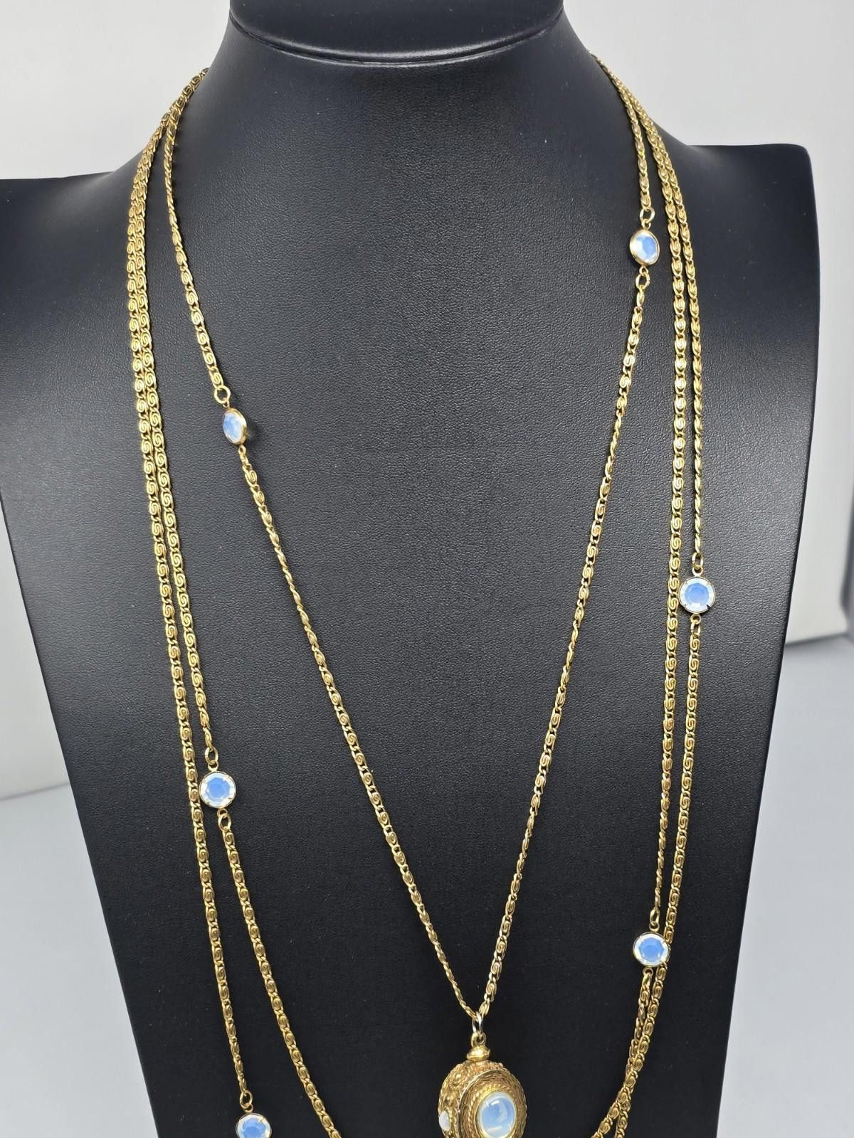 Other Vintage Goldette Multi Strand Necklace w/ Opaline Pendant Size ONE SIZE - 7 Thumbnail