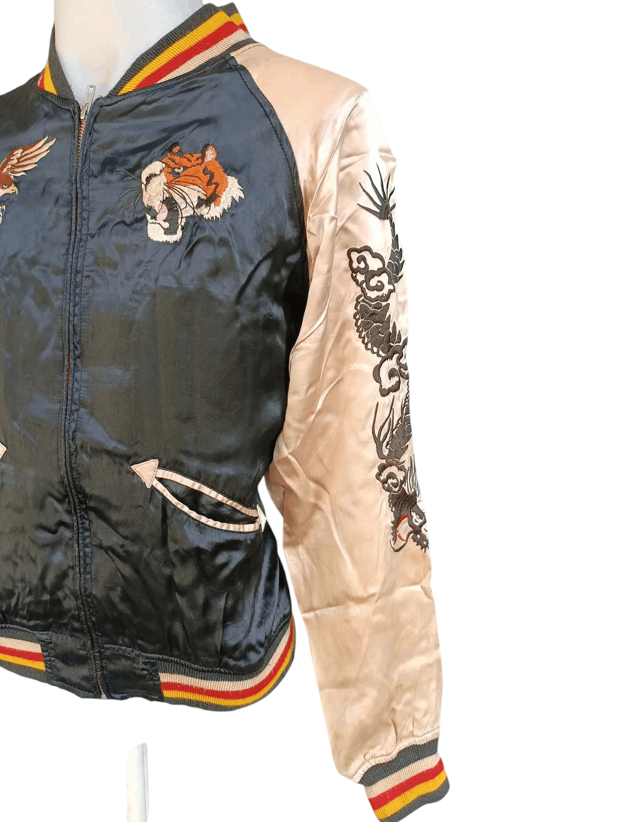 Japanese Brand RARE Houston Japan Sukajan Embroidery Satin Sweater SW008 Size US L / EU 52-54 / 3 - 3 Thumbnail