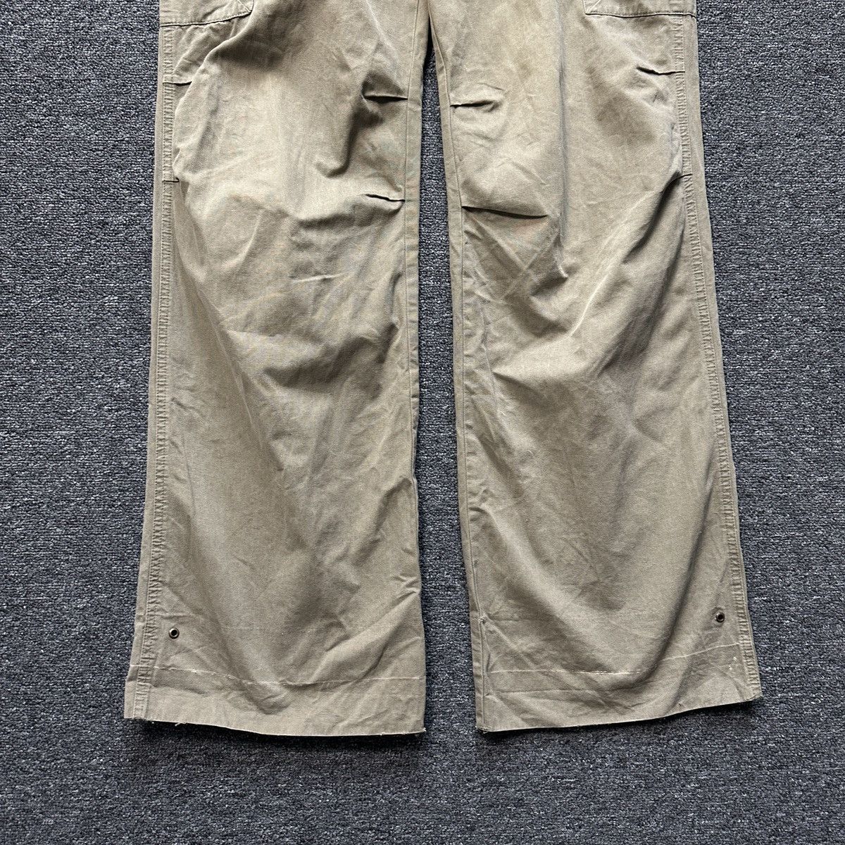 Japanese Brand Kenvelo Girl Wide Flare Olive Cargo Pants Size 26" / US 2 / IT 38 - 3 Thumbnail