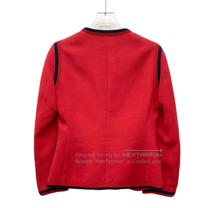 Gucci Gucci Red mulberry silk multi-pocket round neck single-bre Size XS / US 0-2 / IT 36-38 - 2 Thumbnail