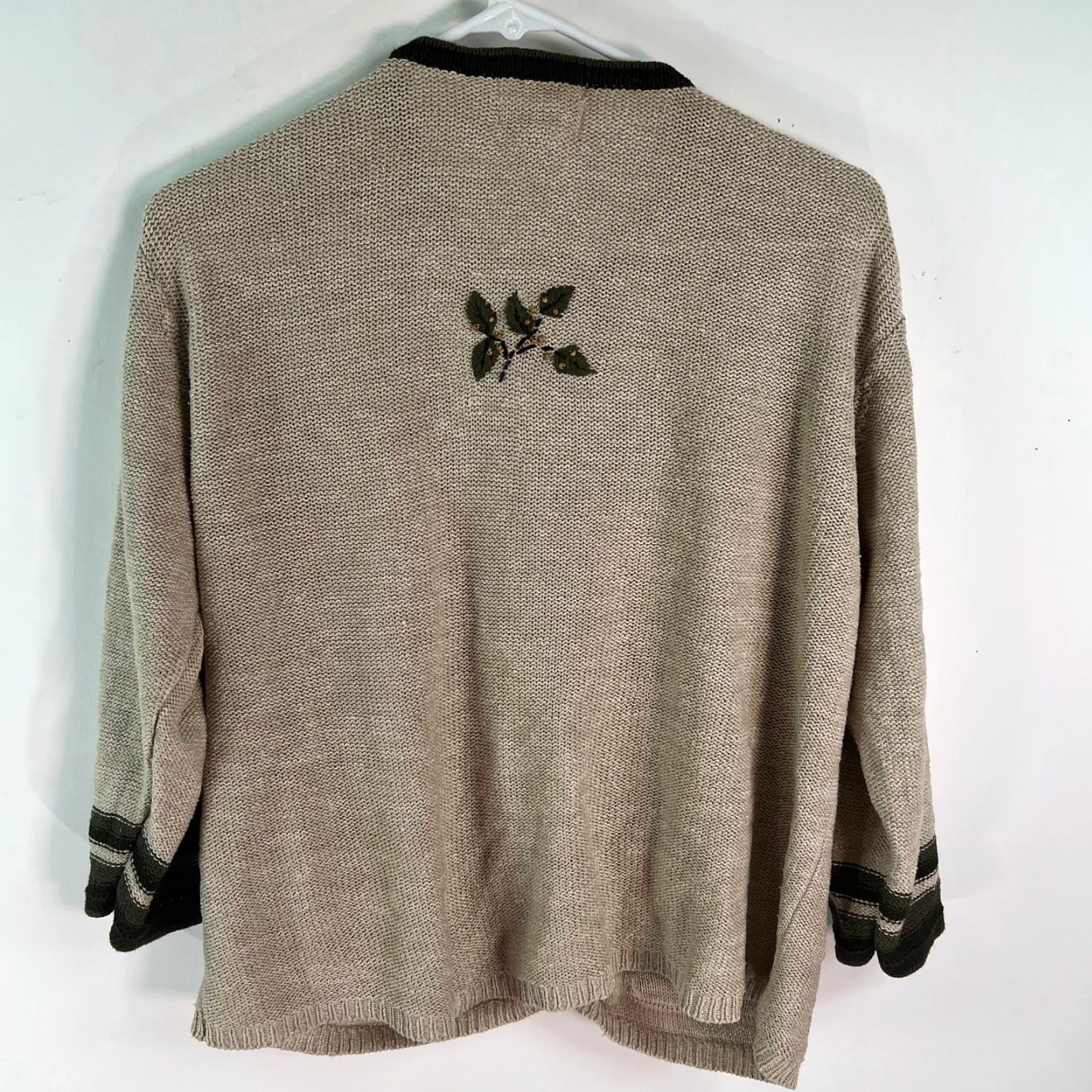 Vintage VINTAGE Christopher & Banks Cardigan Shirt Womens L Brown Embroidered Open-Knit 44in Chest 23in Length Size L / US 10 / IT 46 - 2 Thumbnail
