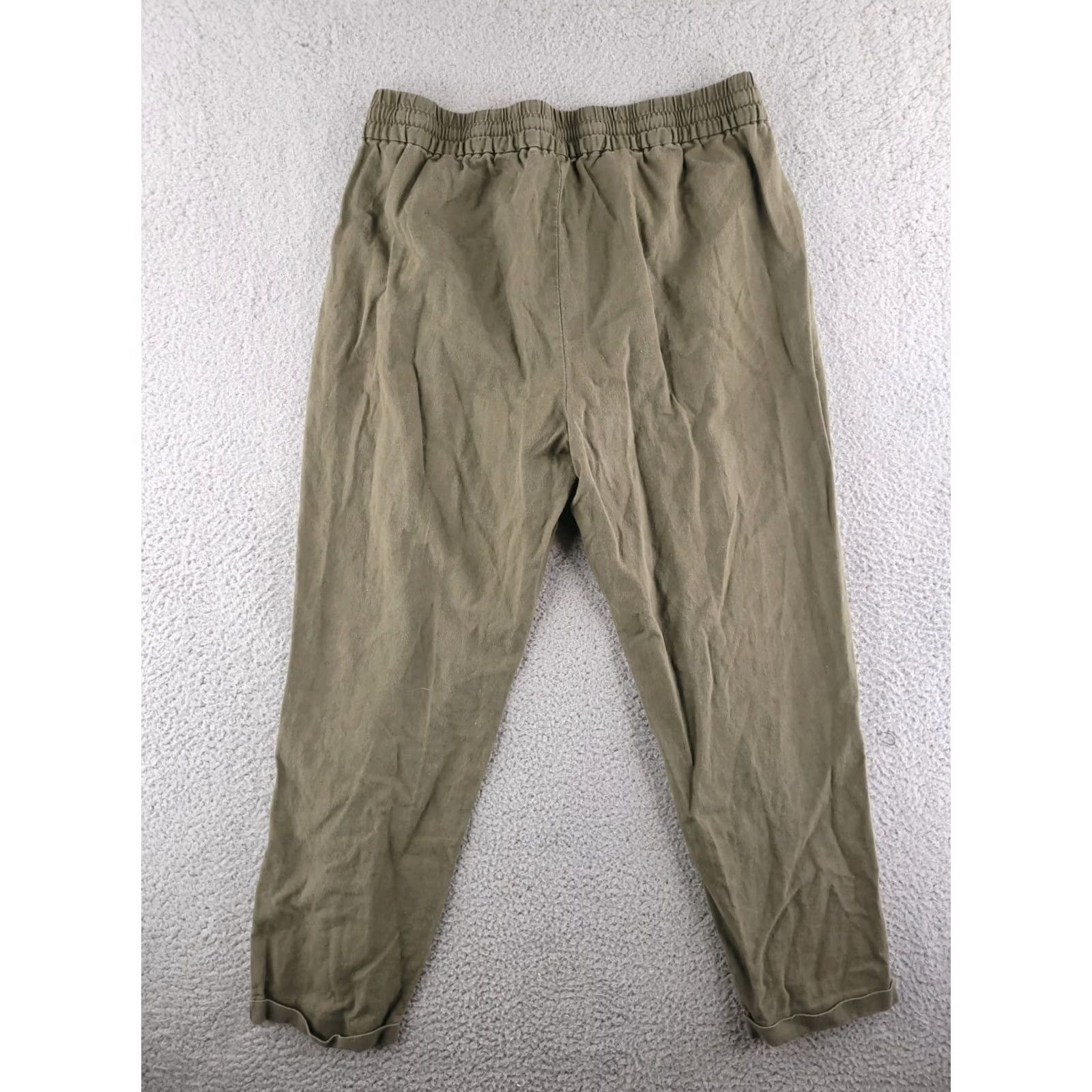 J.Crew J.CREW Pants Womens 12 Green Linen Crop Cropped Cropped Pants Cotton Linen Blend Solid Size 34" / US 12 / IT 48 - 6 Thumbnail
