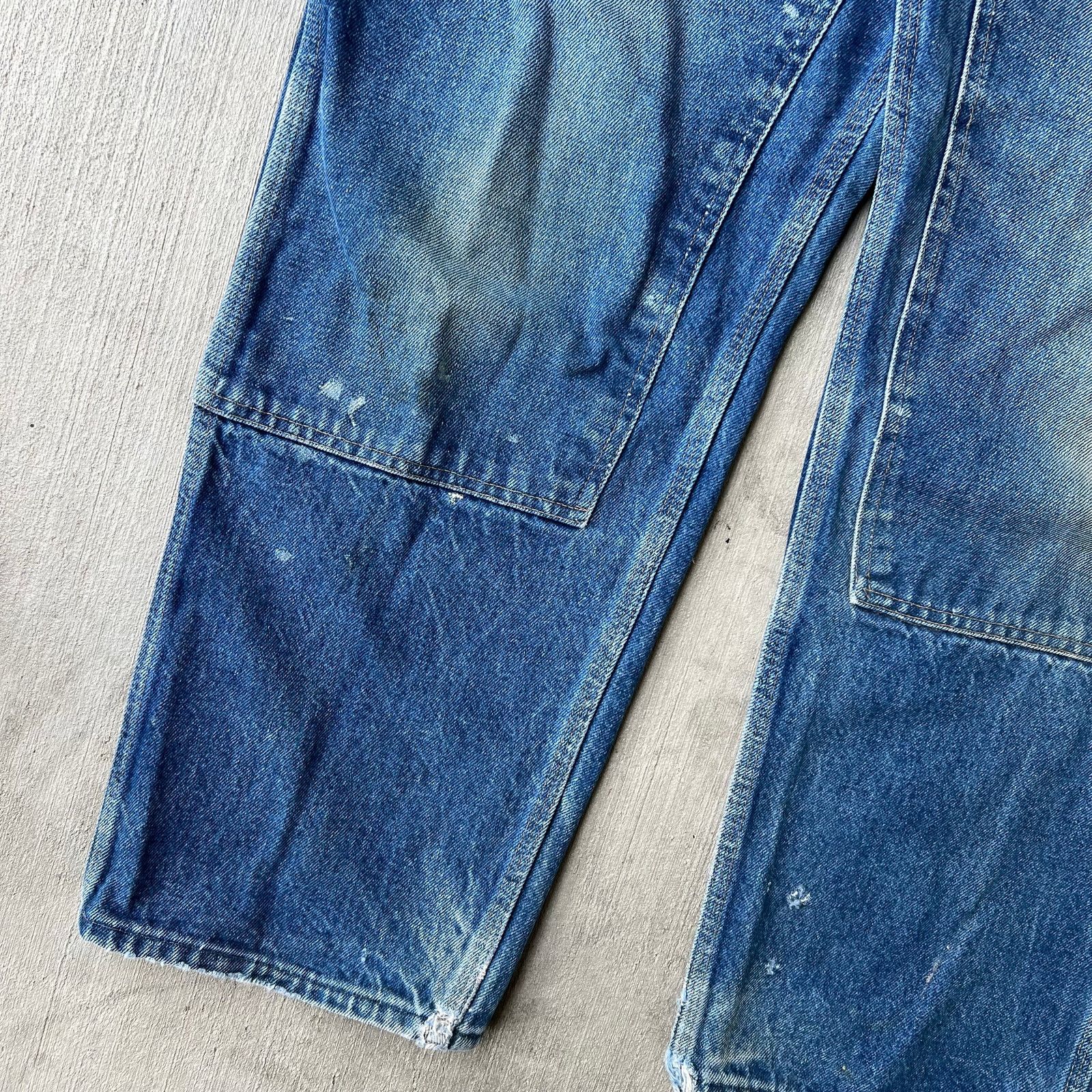 Carhartt × Vintage Carhartt faded blue denim jeans double knee work wear pants Size US 37 - 10 Thumbnail
