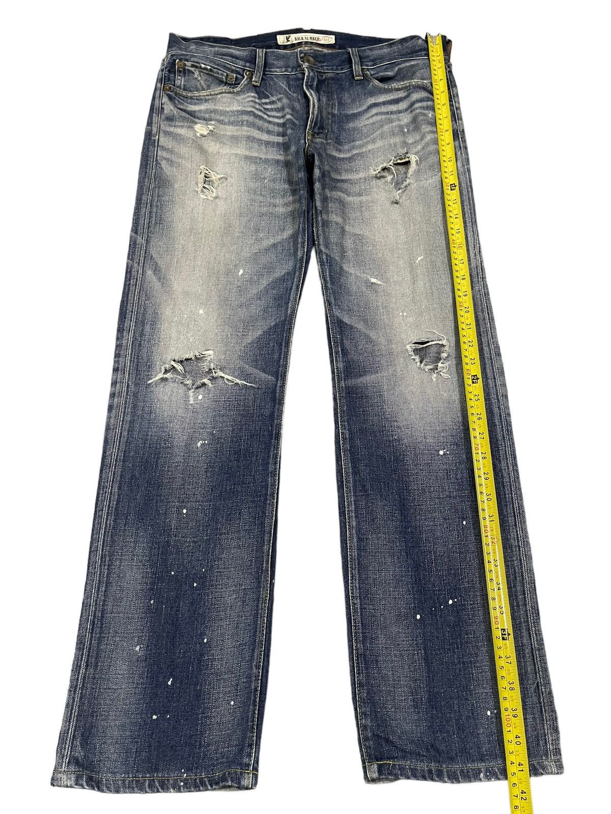 Sugar Cane Vintage Japanese Brand Blue Wash Distressed Baggy Jeans Size US 35 - 9 Thumbnail