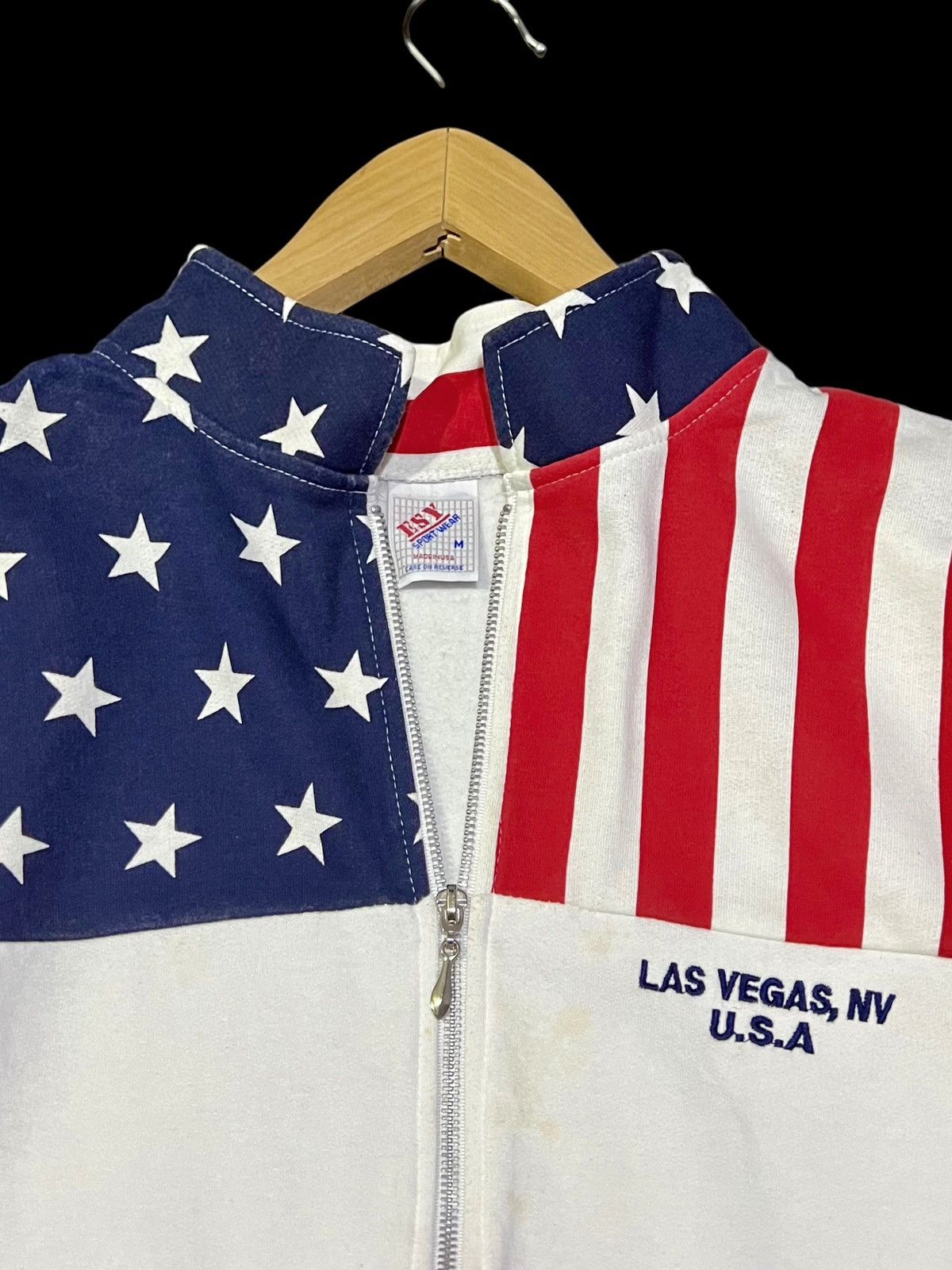 Vintage VINTAGE 90s AMERICAN FLAG SWEATER FULL ZIP Size US M / EU 48-50 / 2 - 3 Thumbnail