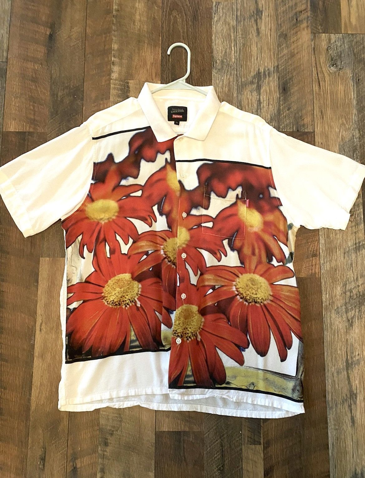 Supreme RARE Supreme Jean Paul Gaultier Flower Rayon Shirt Black | Grailed