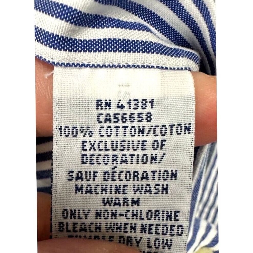Ralph Lauren Ralph Lauren Shirt Men 17.5 36-37 Blue Pencil Striped Pony Dress Button Up Long Sleeve 100% Cotton Mens Size 48R - 6 Thumbnail