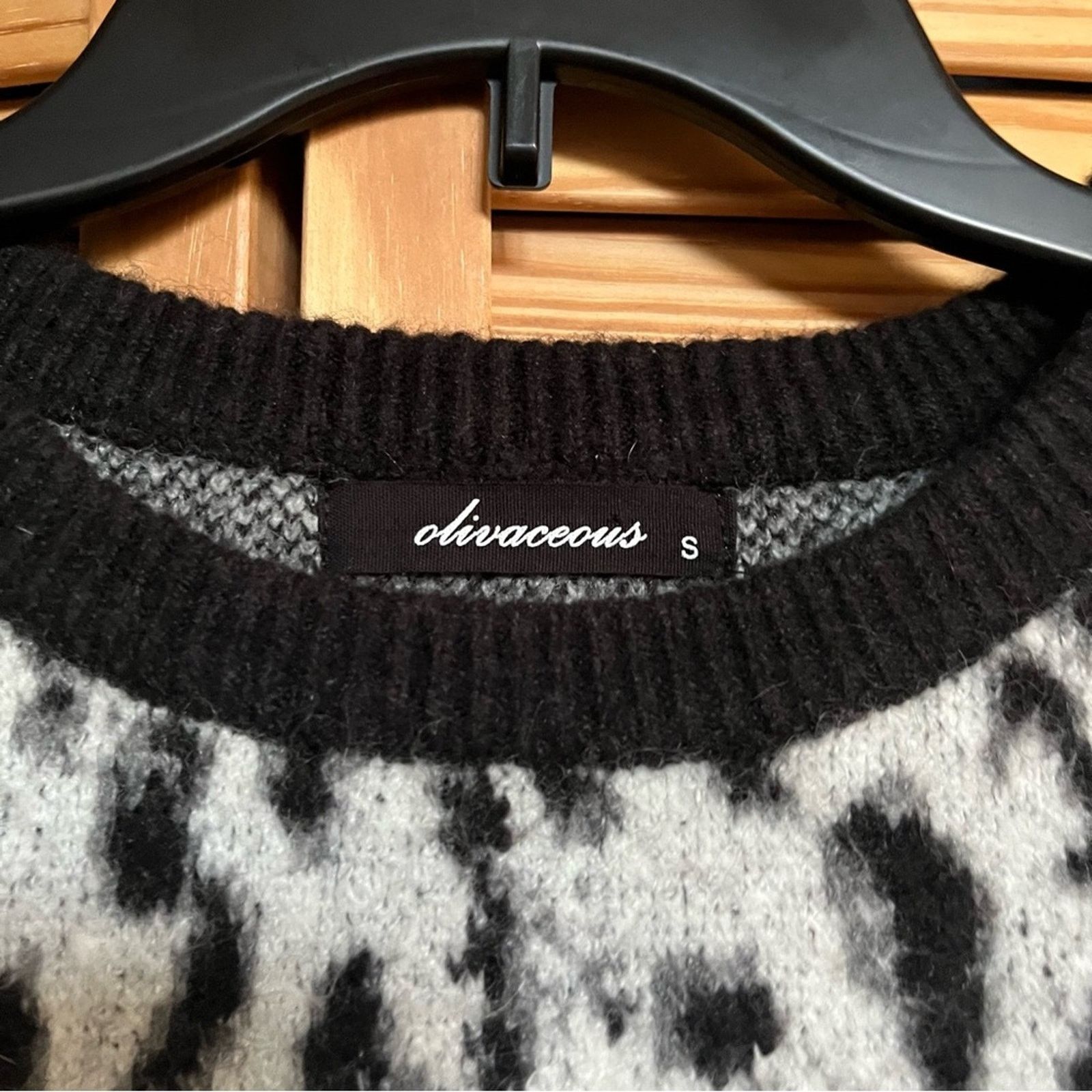 Other Olivaceous Animal Print Black White Leopard Sweater Size S Size S / US 4 / IT 40 - 2 Thumbnail