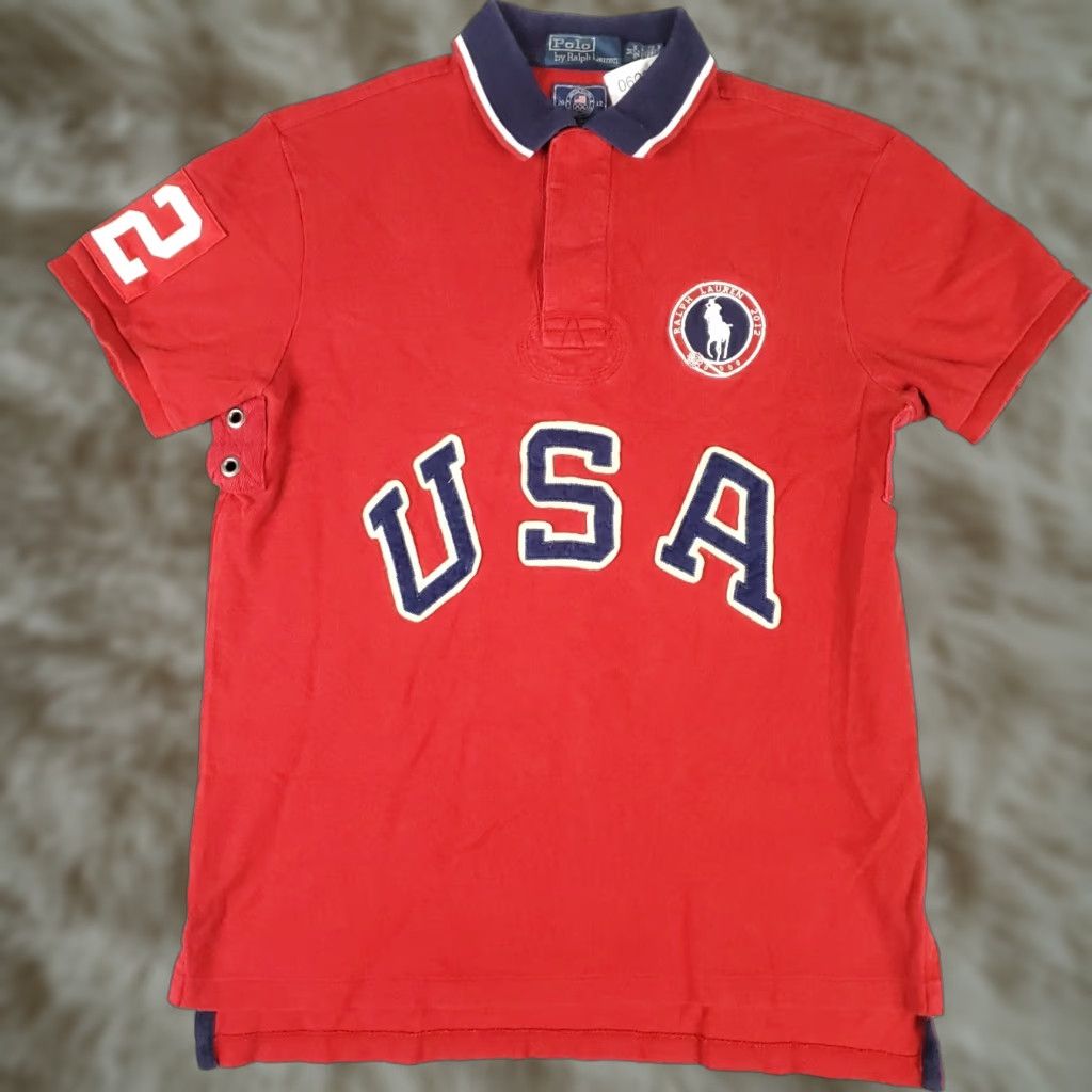 Ralph Lauren Ralph Lauren Polo Shirt Mens M Red USA Olympics 2012 Pony Short Sleeve Polo Shirt Men's Medium Red Olympic 2012 Pony Mens Clothing Size US M / EU 48-50 / 2 - 1 Thumbnail