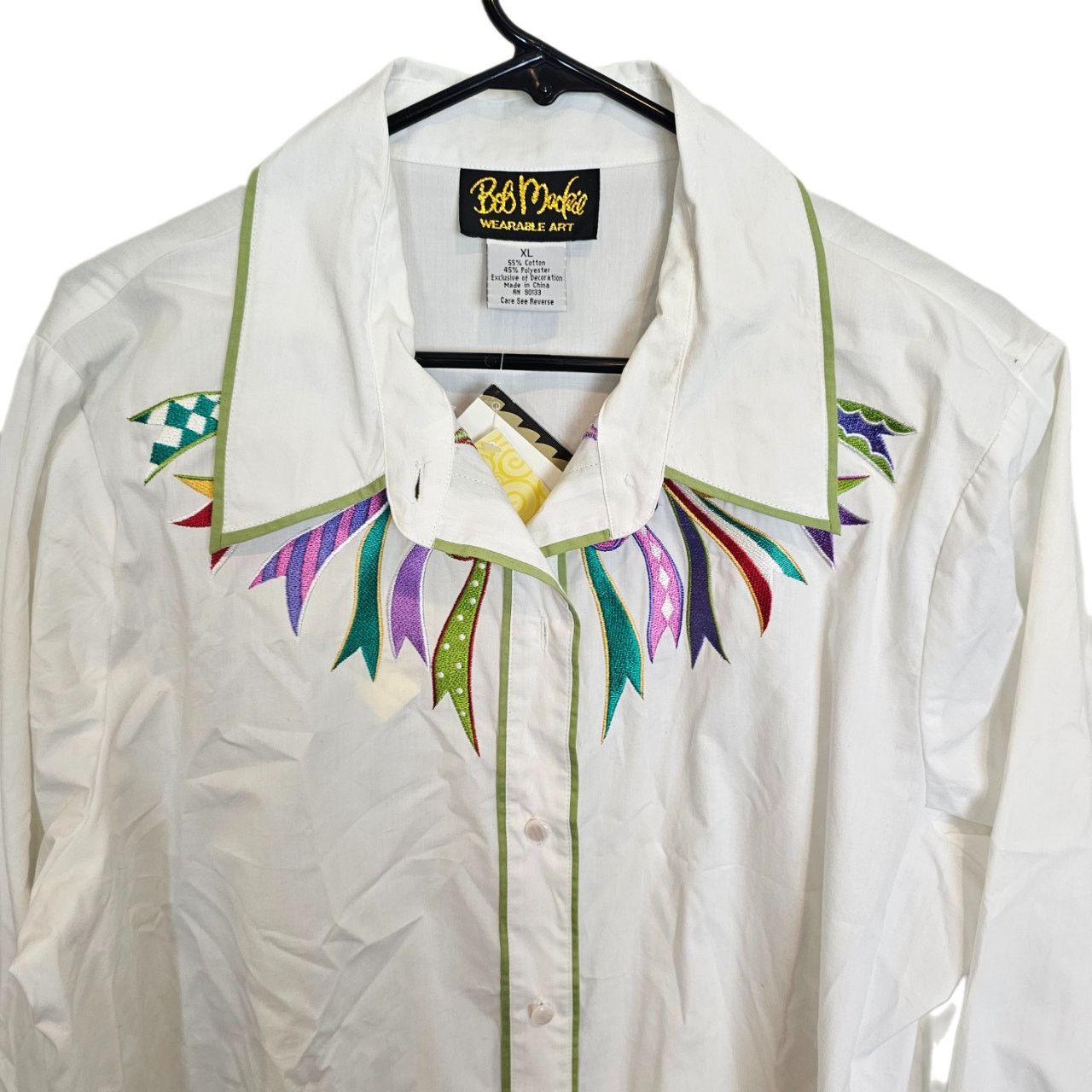 Bob Mackie Bob Mackie Wearable Art Embroidered Top Button Up Artsy XL Size XL / US 12-14 / IT 48-50 - 2 Thumbnail