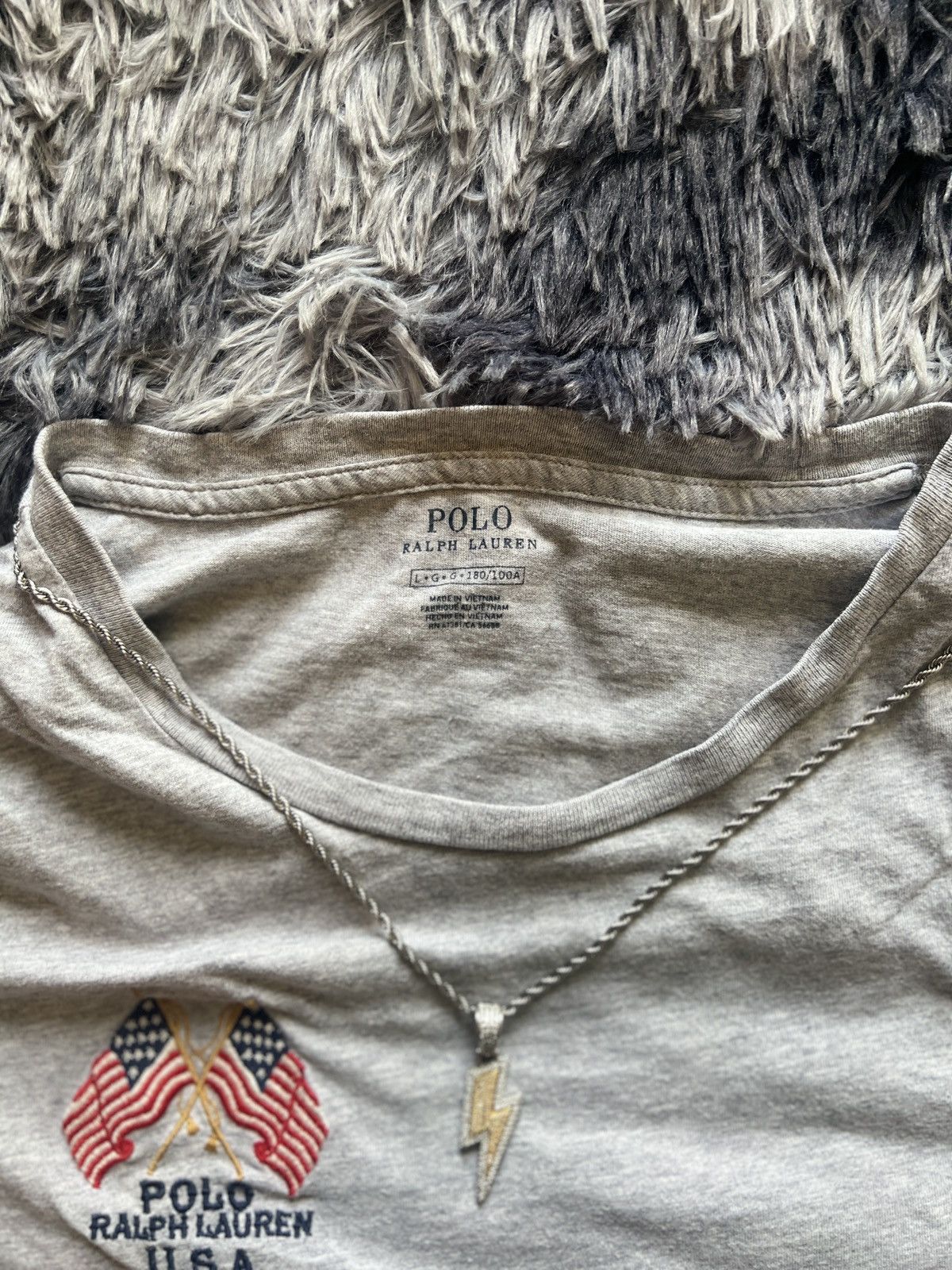Polo Ralph Lauren Polo Ralph Lauren USA Flag T-Shirt Gray | Size L Size US L / EU 52-54 / 3 - 2 Thumbnail