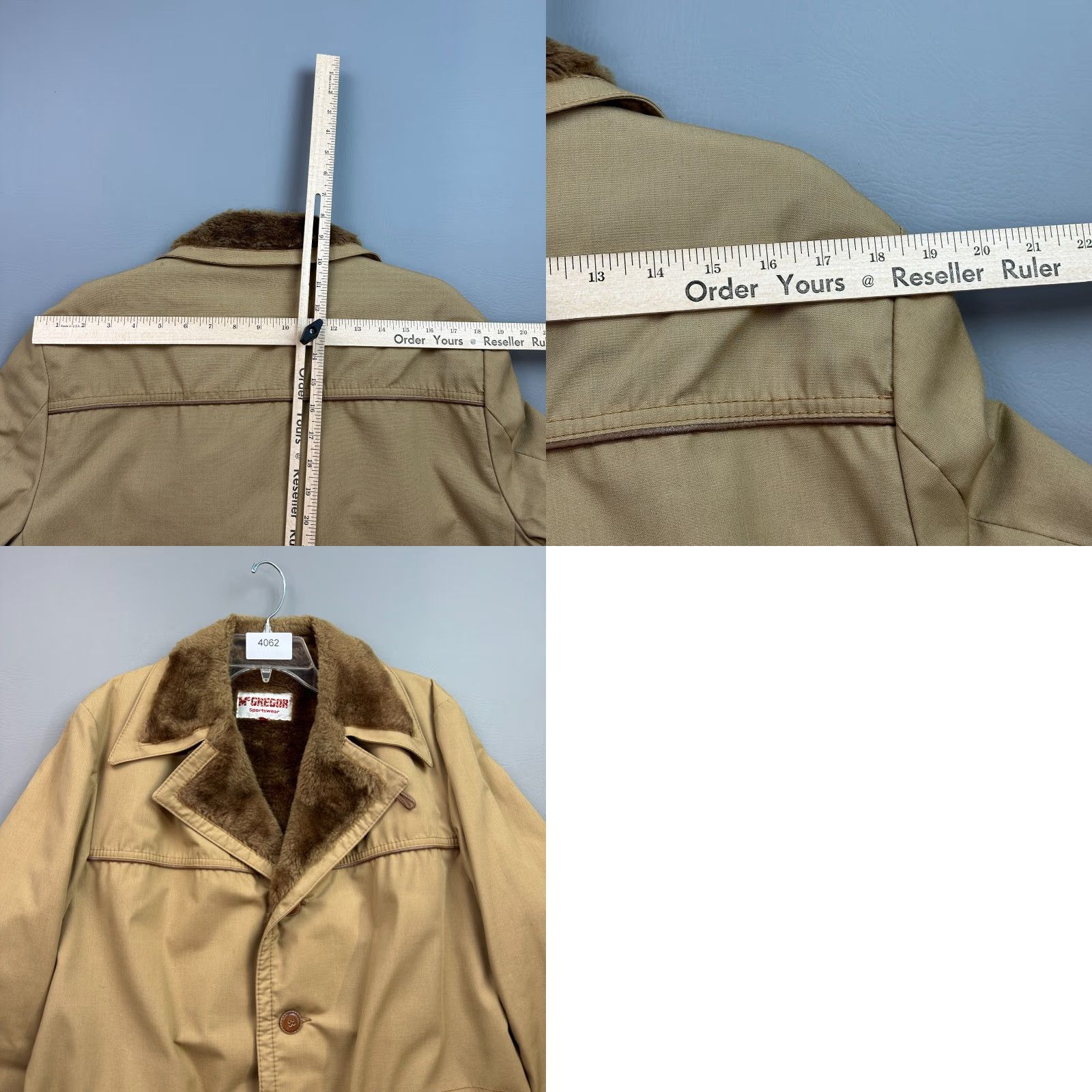 McGregor VINTAGE McGregor Jacket Mens 40 Tan Faux Fur Lined Rancher Coat USA Union Made Casual Cotton Canvas Cowboy Western 80s Classic Outerwear Mens Size US XXS / EU 40 - 10 Thumbnail