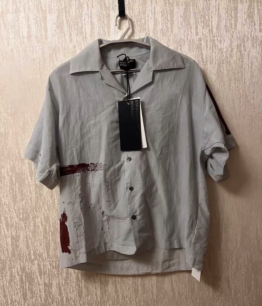 Enfants Riches Deprimes ERD Portrait Silk Short Sleeve Shirt Size US M / EU 48-50 / 2 - 1 Thumbnail