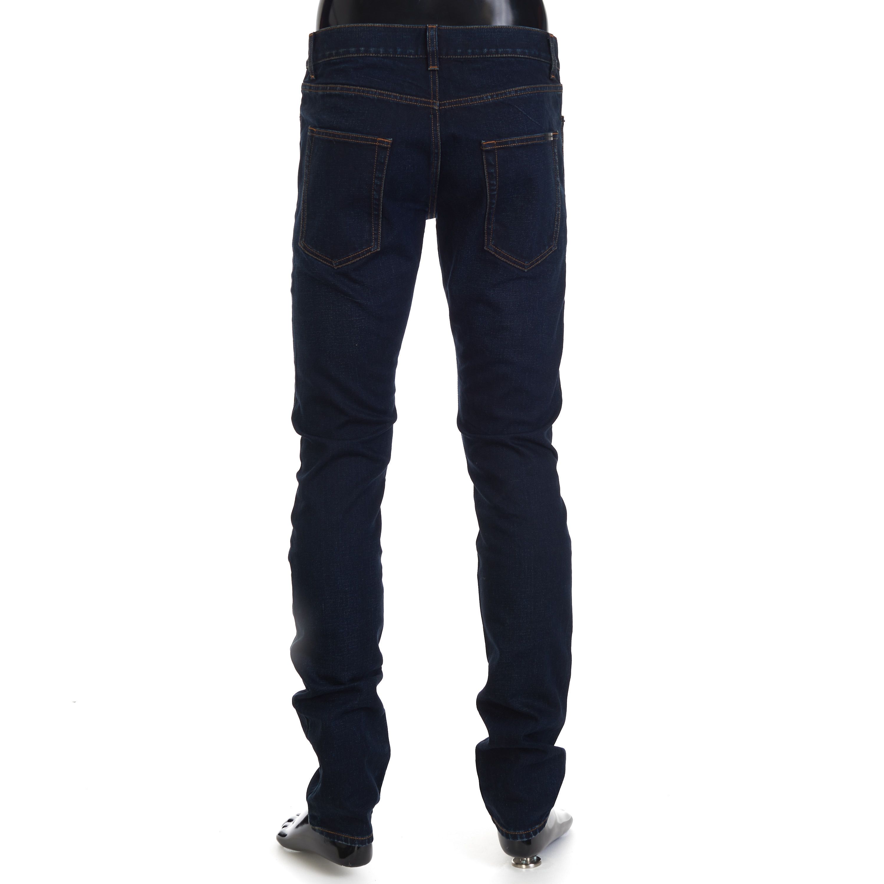 Saint Laurent Paris Dark Blue Stretch Cotton Jeans - Skinny-Fit, Low Waist Size US 29 - 5 Thumbnail