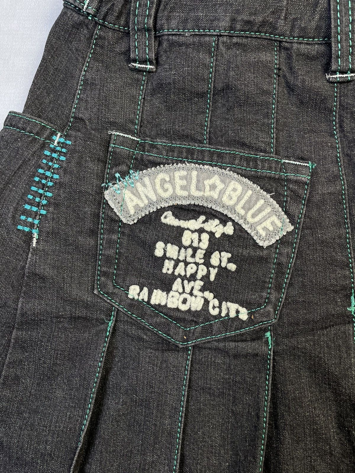 Angel Blue 2000s Angel Blue Suspender Pleated Denim Skirt Size 25" / US 0 / IT 36 - 3 Thumbnail
