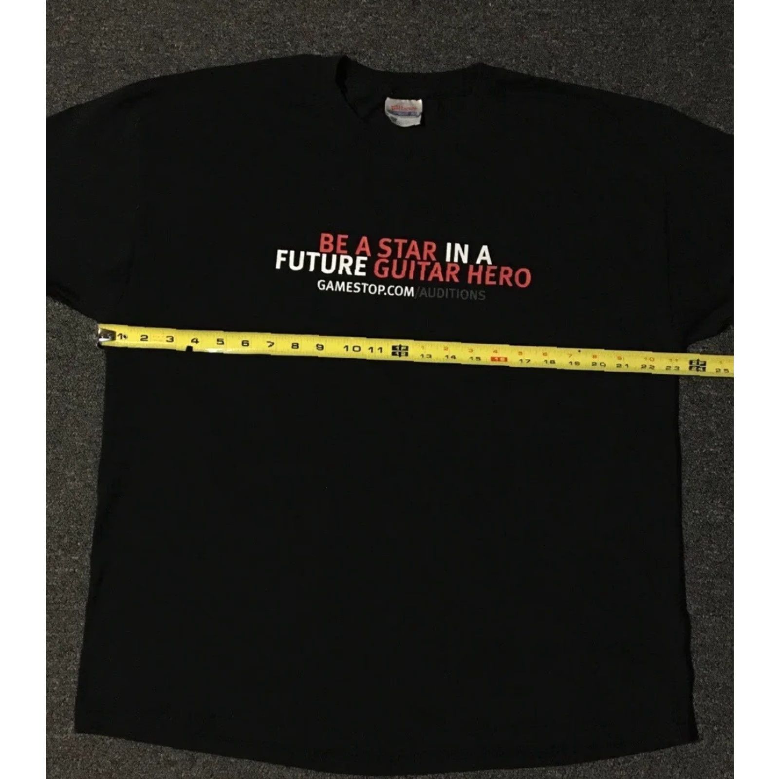 Vintage VINTAGE Guitar Hero Auditions Game Stop Promo Shirt XL Black Xbox 360 PS2 Halo Grunge Y2K Men T-Shirt references not allowed? Size US XL / EU 56 / 4 - 7 Thumbnail