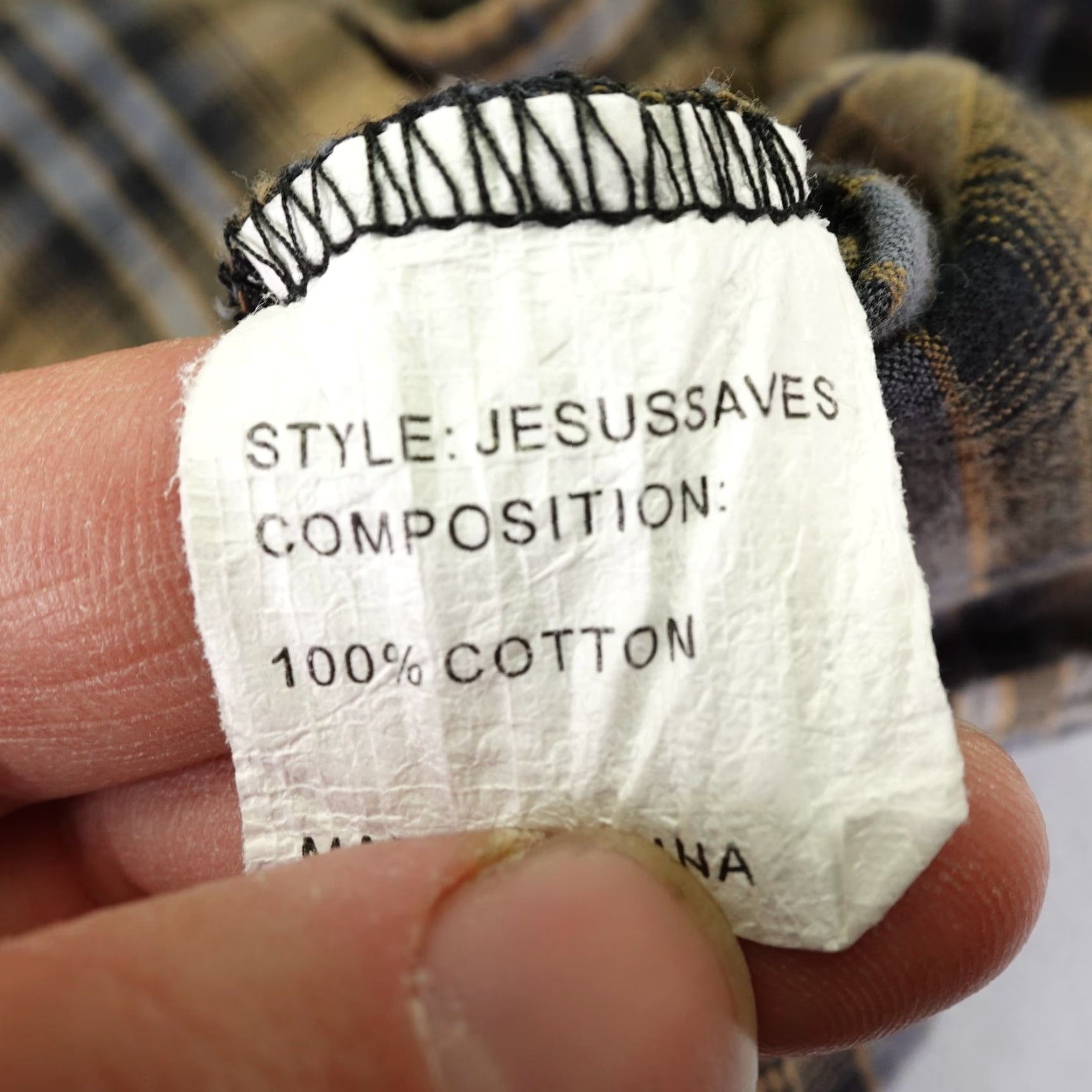 Vintage VINTAGE Not Of This World Shirt Mens Medium Brown Plaid Pearl Snap Collared Short Sleeve Cotton Button-Up NOTW 90s/Religious Mens M Brown Size US M / EU 48-50 / 2 - 6 Thumbnail