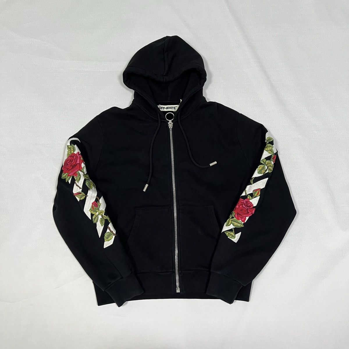 Off white black rose hoodie best sale