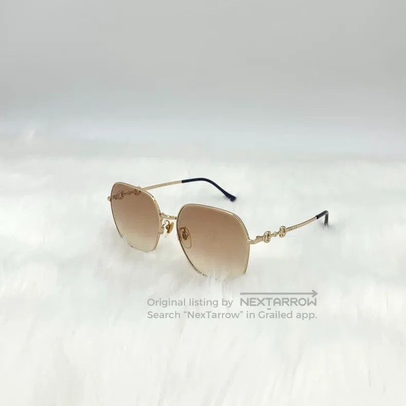 Gucci Gucci Gradient brown square horse buckle sunglasses Size ONE SIZE - 1 Thumbnail
