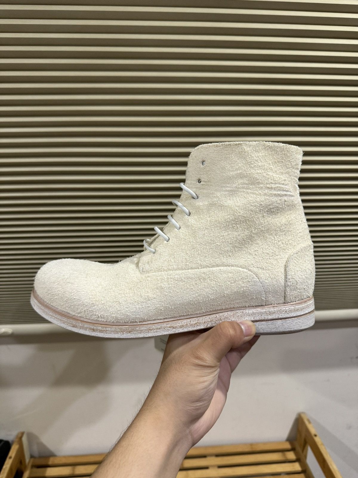 Marsell Marsell Zucca Media Lace-Up Boots Reverse White Leather 38 Size US 5.5 / EU 38 - 17 Thumbnail