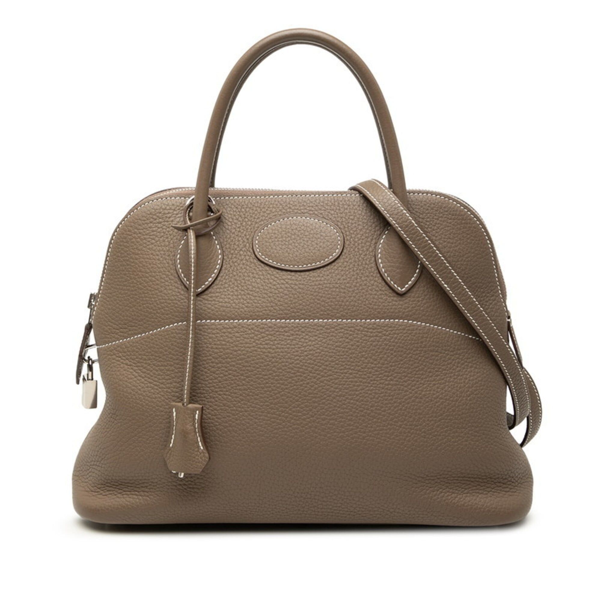 Hermes Hermes Bolide 31 Handbag Shoulder Bag 2-Way Etoupe Greige Silver Hardware Taurillon Clemence Leather Women's HERMES Size ONE SIZE - 1 Thumbnail