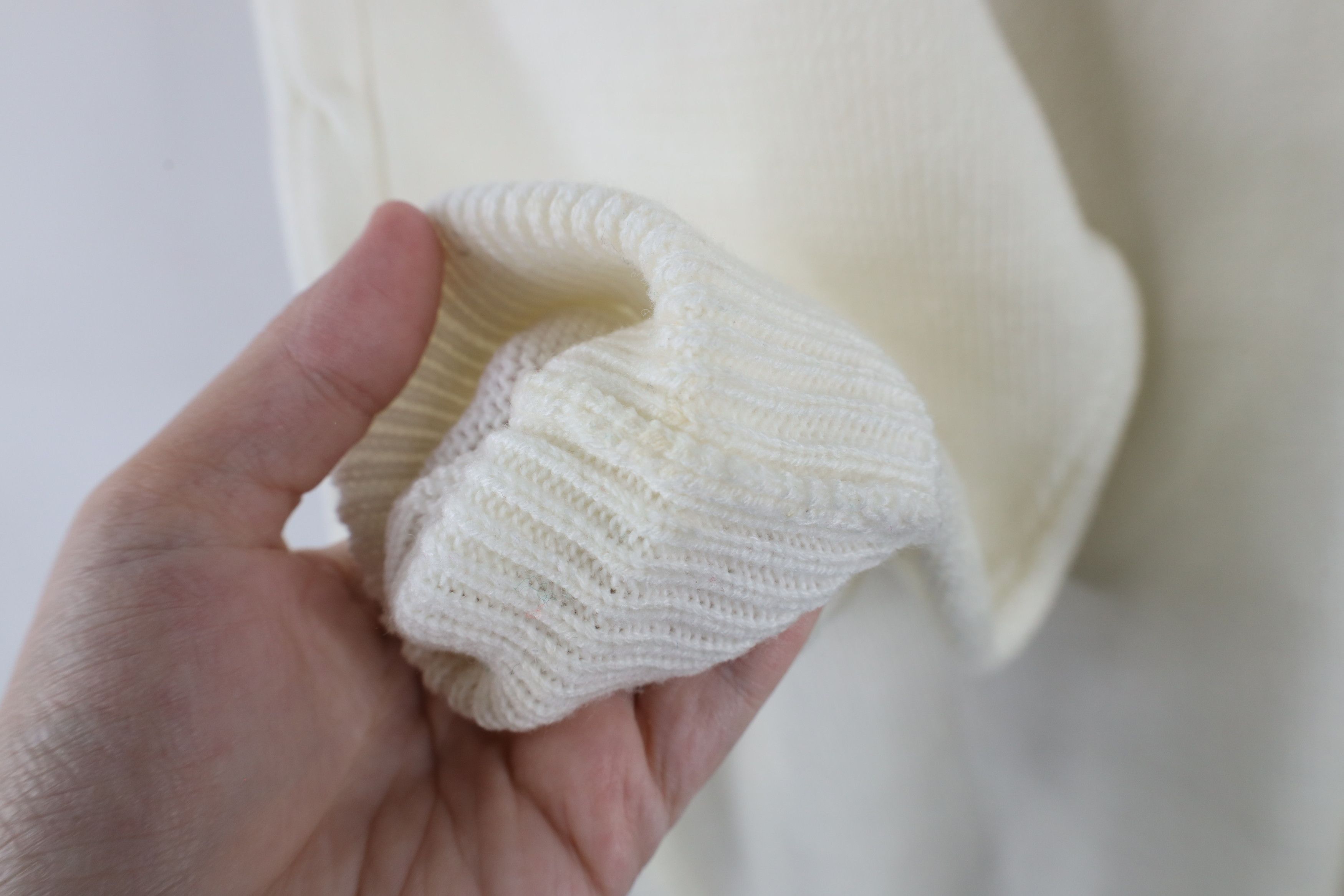 Vintage Vintage 90s Streetwear Cable Knit Cardigan Sweater White Size XL / US 12-14 / IT 48-50 - 7 Thumbnail