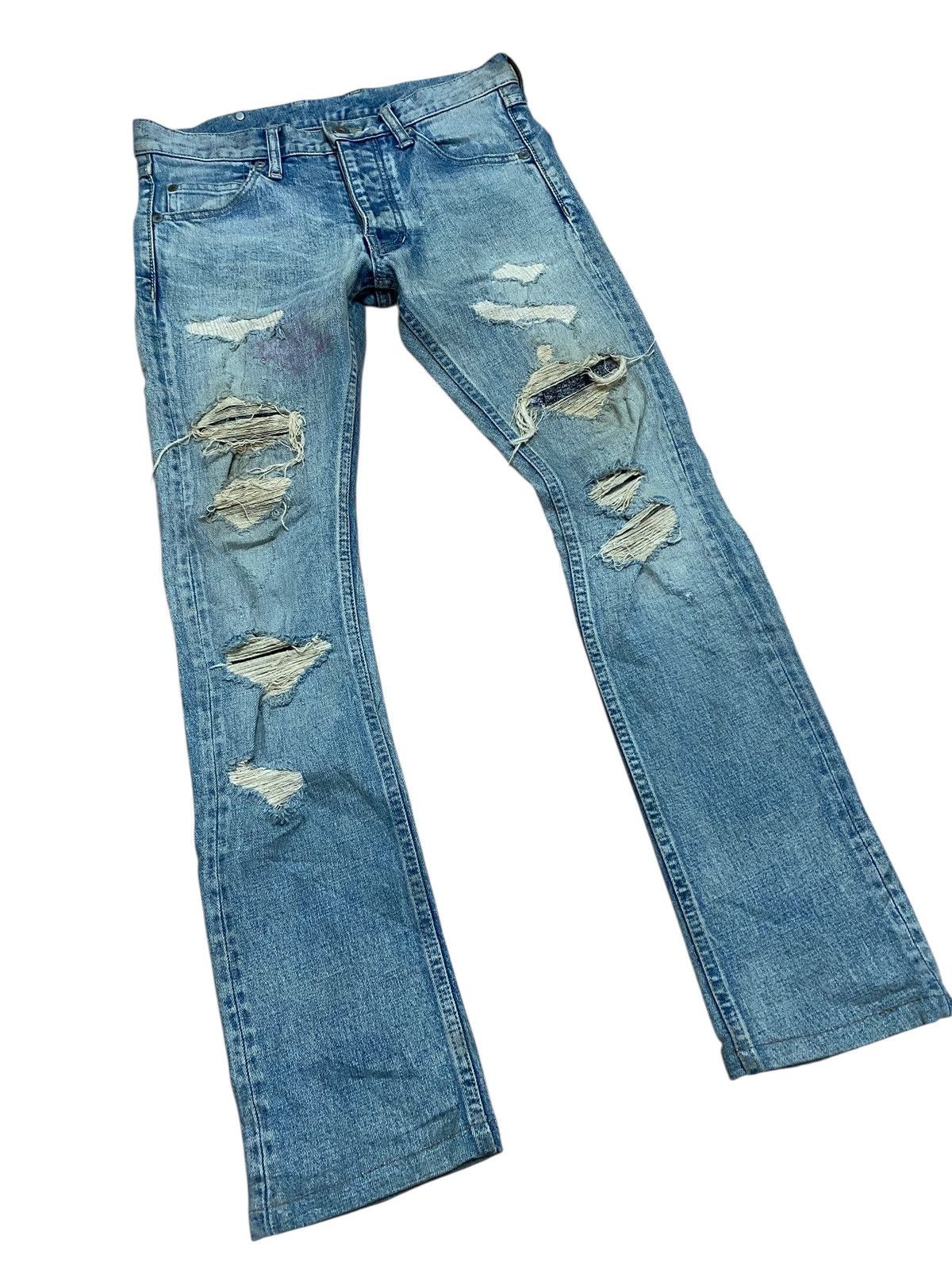 ISAMU KATAYAMA coating tight fit jeans