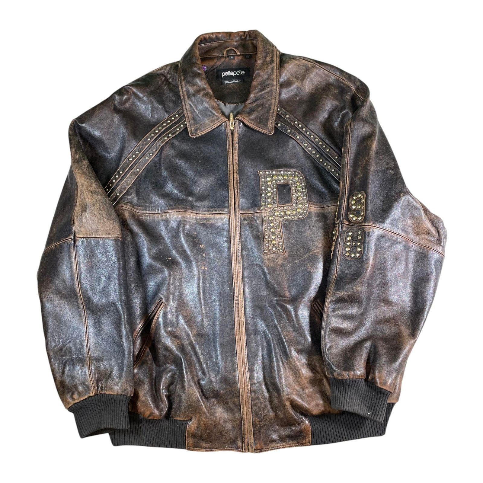 Pelle Pelle Pelle Pelle 1978 Studded Brown Varsity Jacket Size US XXL / EU 58 / 5 - 1 Thumbnail