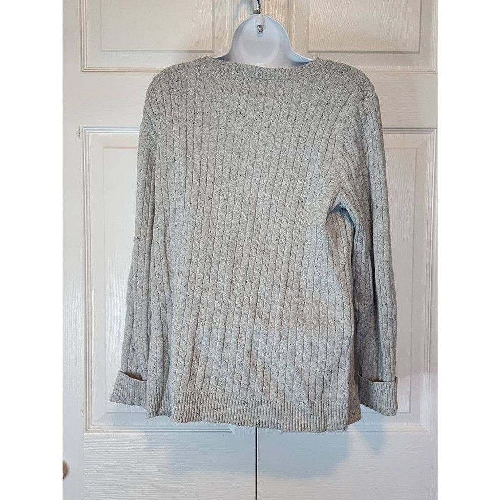Croft & Barrow Croft & Barrow Gray Fuzzy Sweater Size L / US 10 / IT 46 - 2 Thumbnail