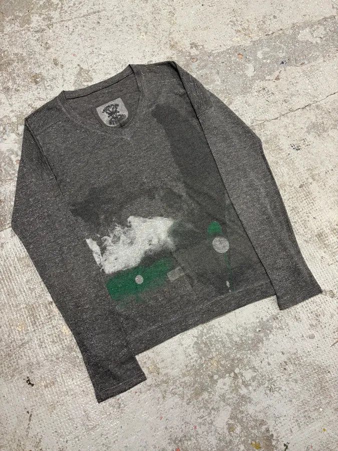 Marithe + Francois Girbaud × Vintage 2000s Marithé + François Girbaud Grey Contemporary V Neck Longsleeves Size US XS / EU 42 / 0 - 4 Thumbnail