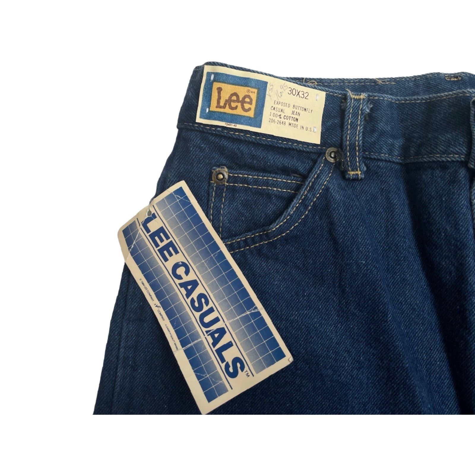 Lee VINTAGE Lee Casuals Jeans Button Fly 30x32 Deadstock NWT USA Mens Blue Size US 30 / EU 46 - 3 Thumbnail