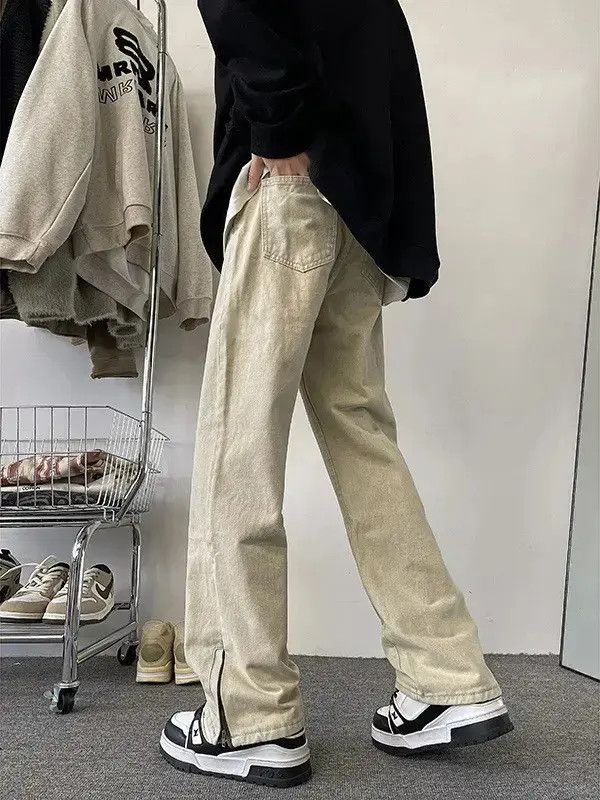 Japanese Brand Retro loose wide leg zipper jeans Size US 32 / EU 48 - 6 Thumbnail