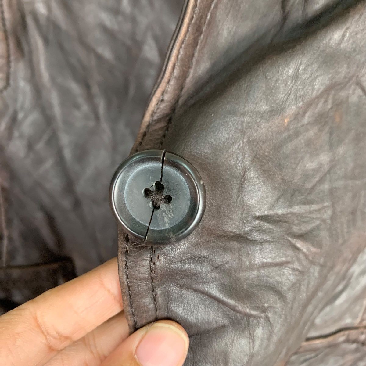 Japanese Brand 1969 AUTHENTIC DENIM Spring 03 Cow Leather Jacket #0366-C17 Size US XL / EU 56 / 4 - 14 Thumbnail
