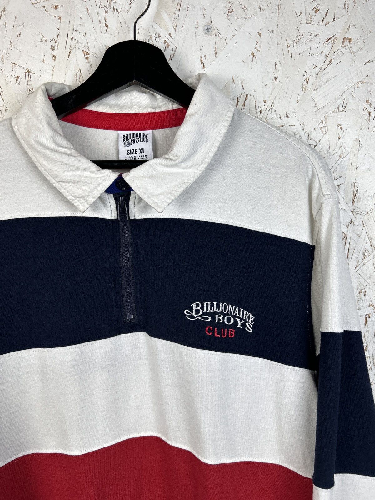Billionaire Boys Club Billionaire Boys Club Stripe Zip Rugby Shirt Collared Size US XL / EU 56 / 4 - 2 Thumbnail