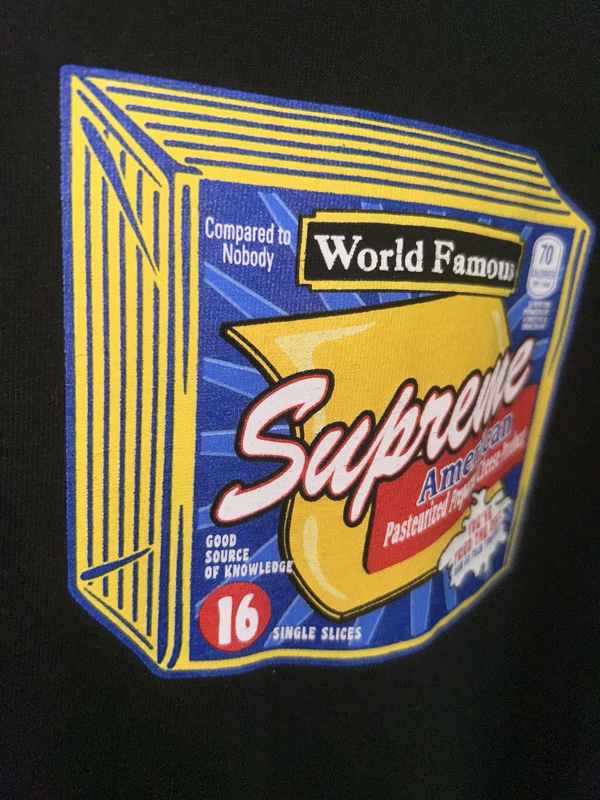 Supreme Supreme Cheese Tee in Black FW19 Size US L / EU 52-54 / 3 - 2 Thumbnail